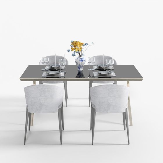 Sleek Modern Dining Set 3D model