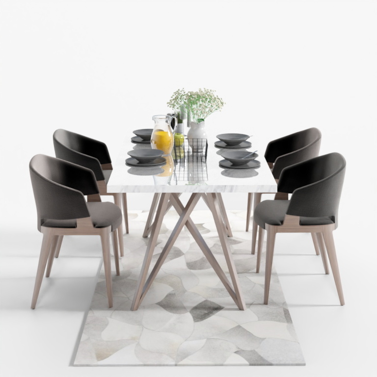 Modern living room combination of a dining table combination