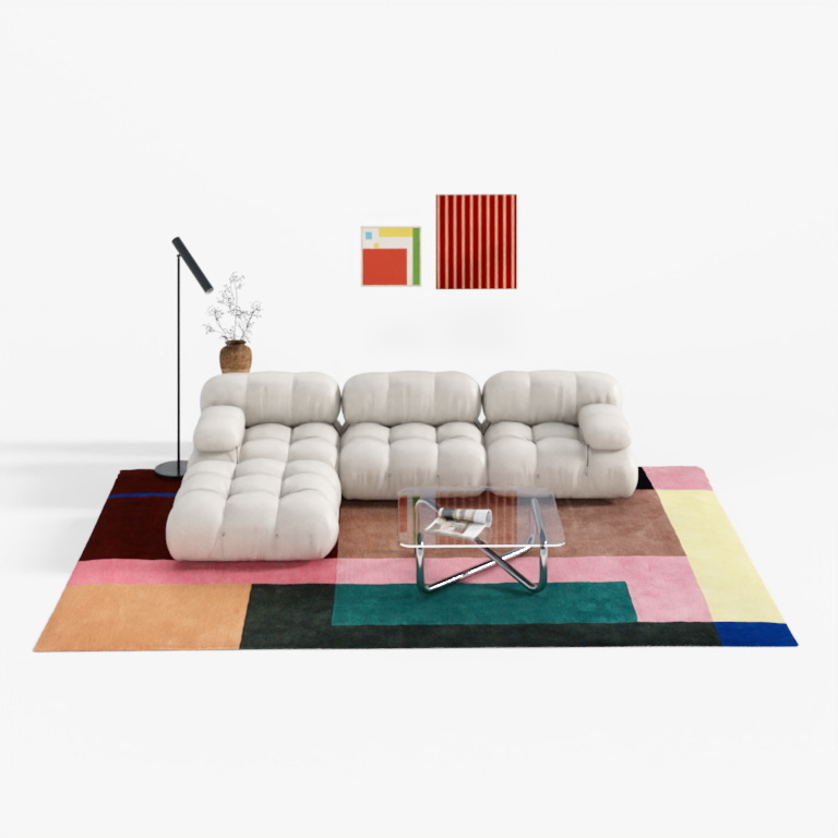 Memphis Vintage-Style Sofa Set