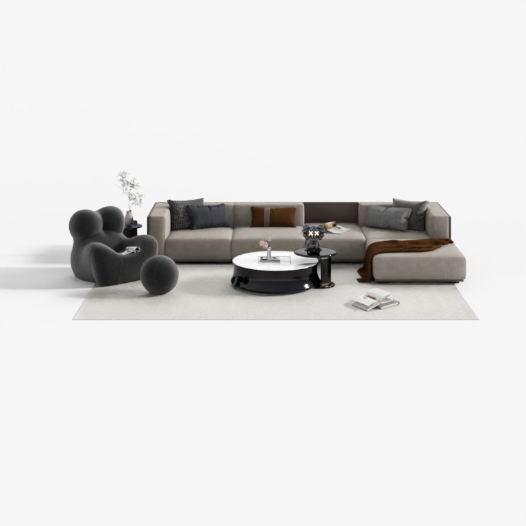 Black-White-Gray Sofa Set