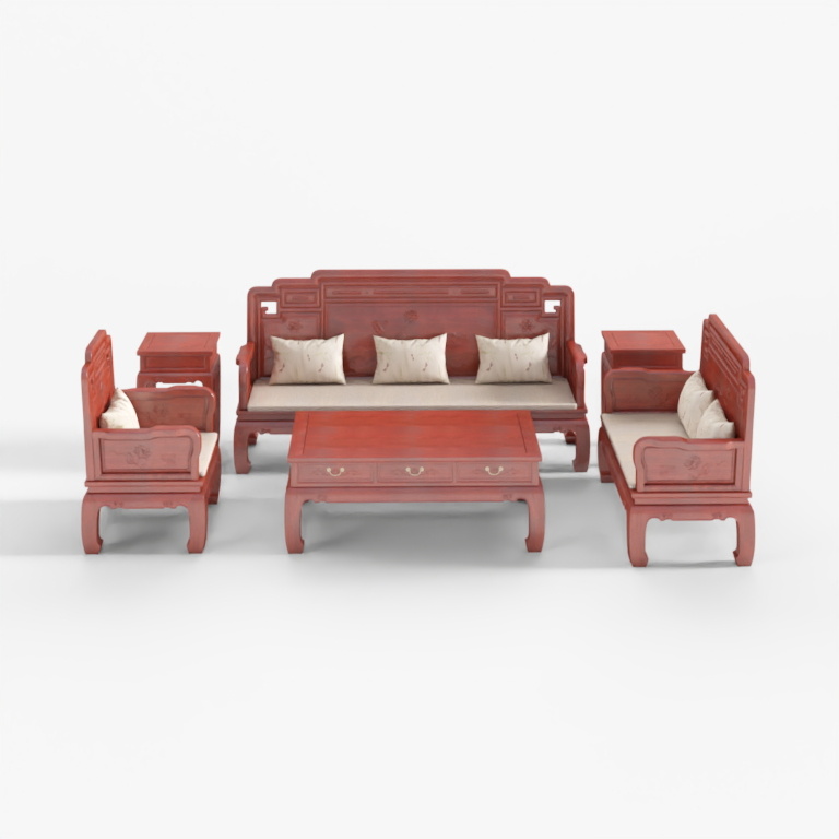 Sofa gỗ gụ tinh xảo - Bộ sáu món Harmony trăm năm (1.2.3)