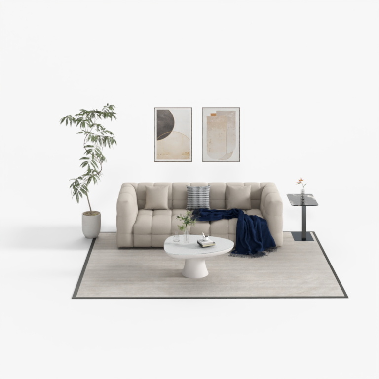 Chenille Cotton Candy Fabric Sofa KJH23SBS300 Set