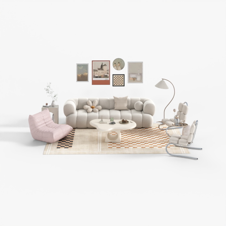 French Cream Style Multi-seat Sofa Set