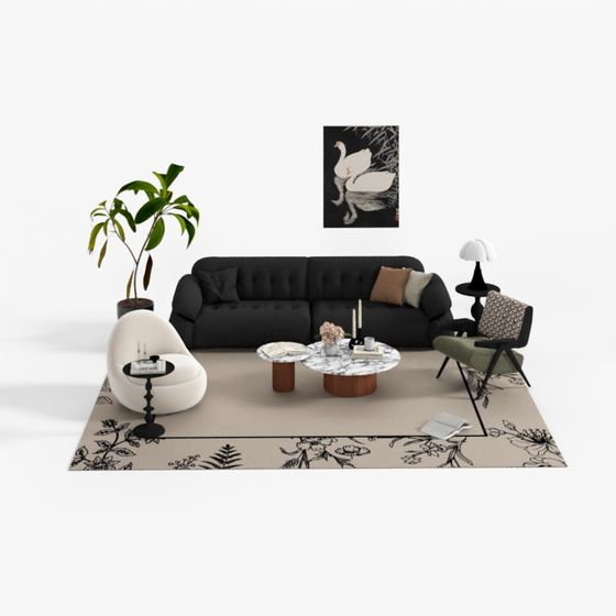 French Mid-Century Multi-Seat Sofa Set