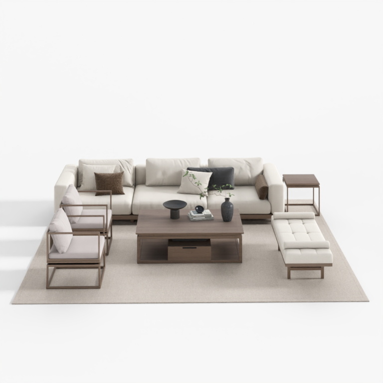 New Chinese Living Room Multi-Seat Sofa Set