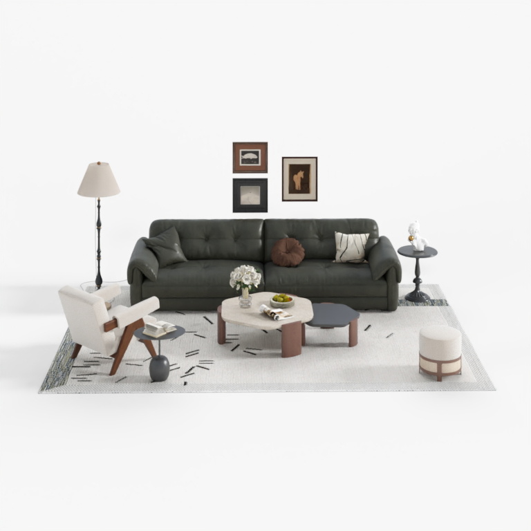 French Mid-Century Living Room Sofa Set