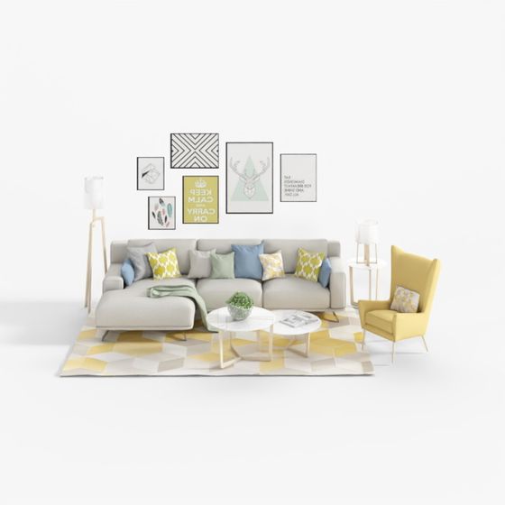Urban Living Room 3D model