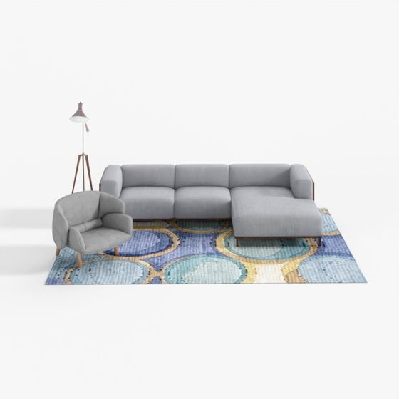 Modern Asian Sofa Sets,Gray