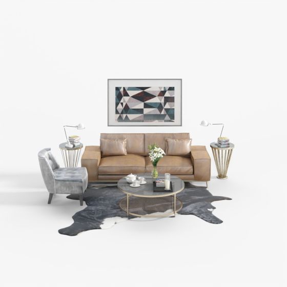 Urban Living Room 3D Model