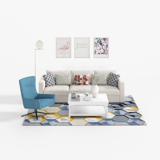 Urban Living Room 3D model