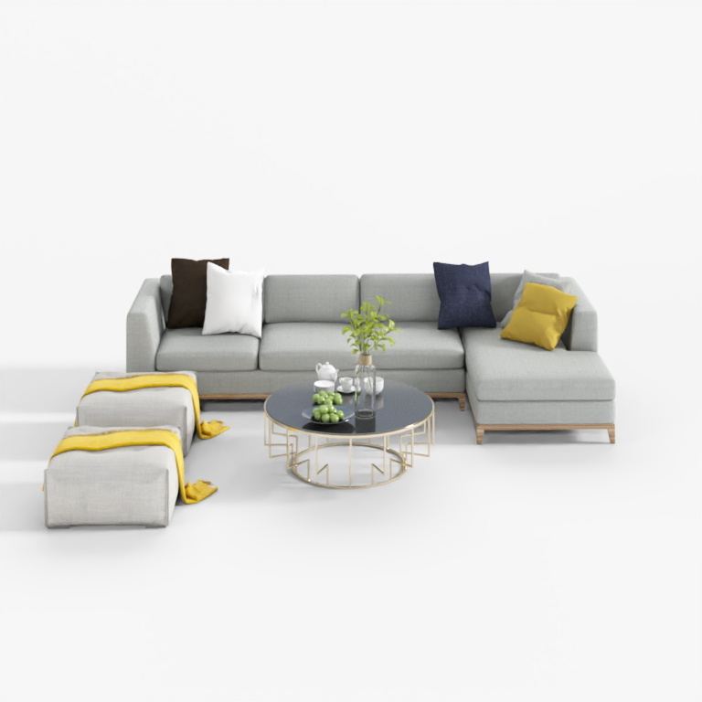 Nordic IKEA gray fabric multi-person sofa temperament sofa combi