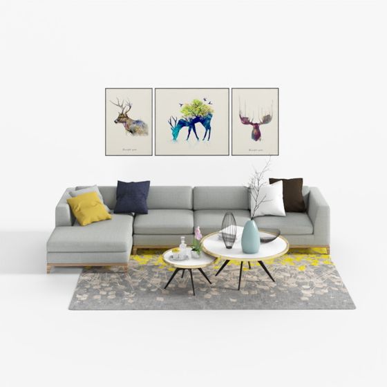 Urban Living Room 3D Model