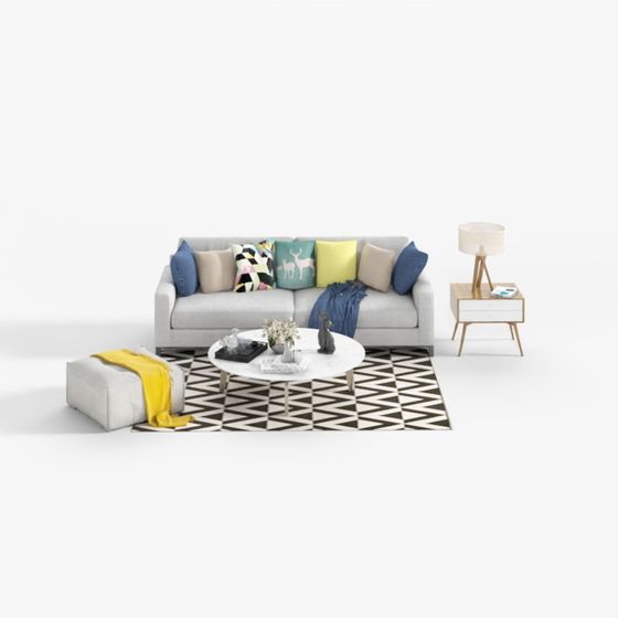 Urban Living Room 3D Model