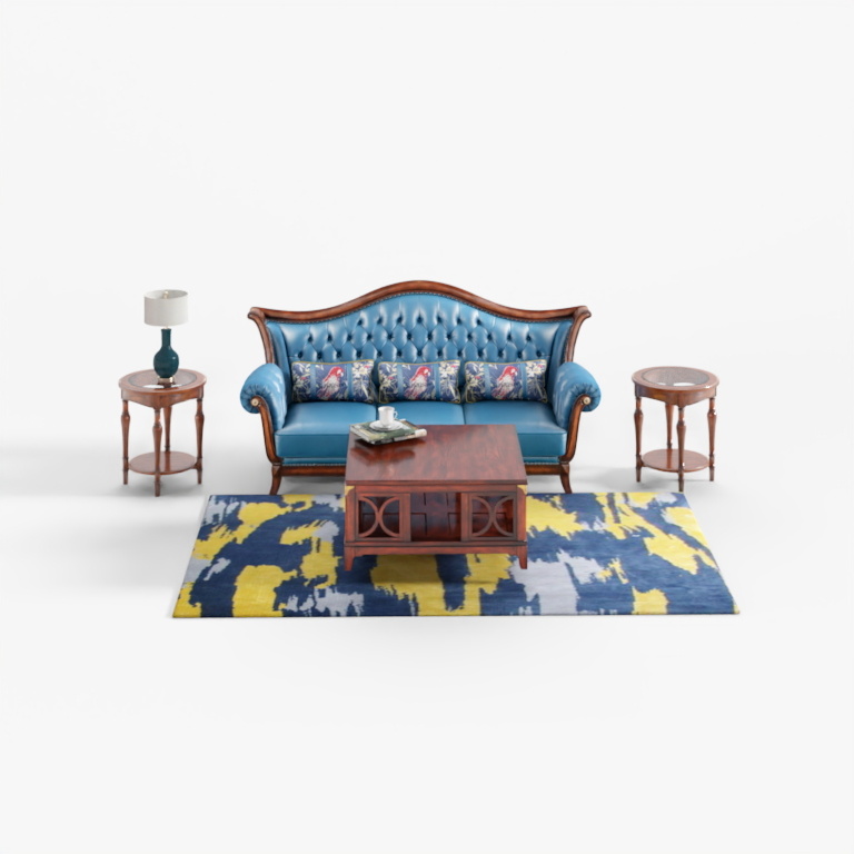 Elegant Victorian Sofa Set 3D model