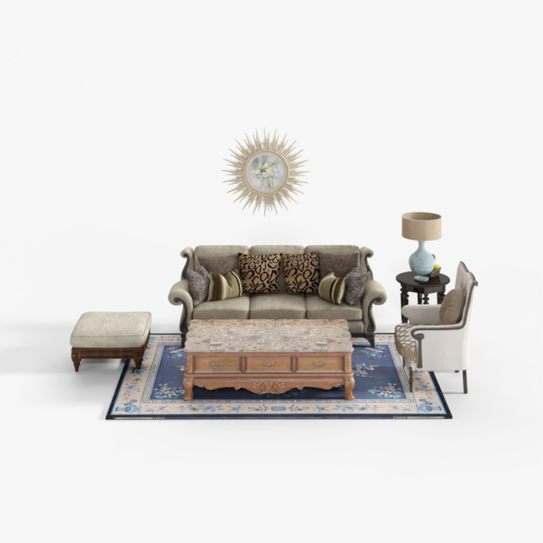 Elegant Living Room Set 3D model