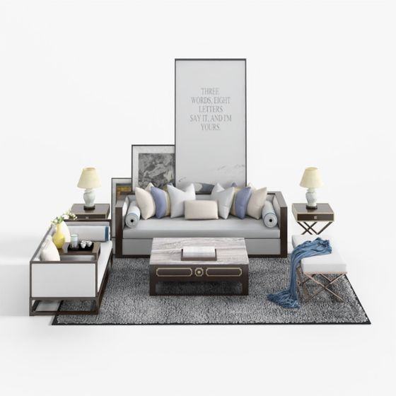 Urban Living Room 3D Model