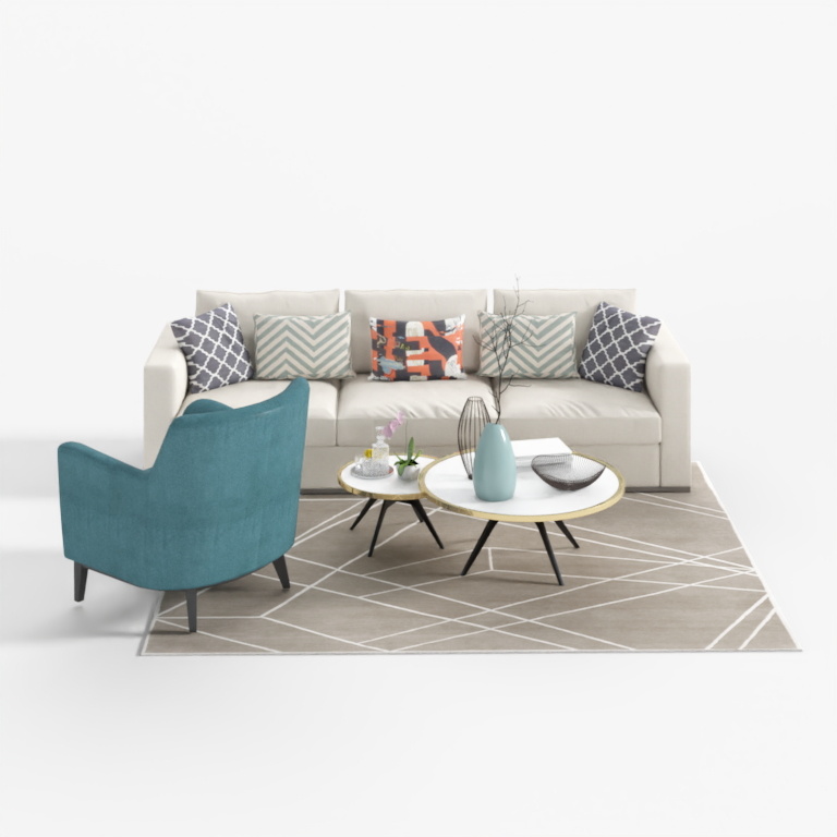 Urban Living Room 3D Model