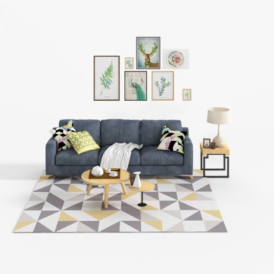 Cozy Living Room Set 3D model