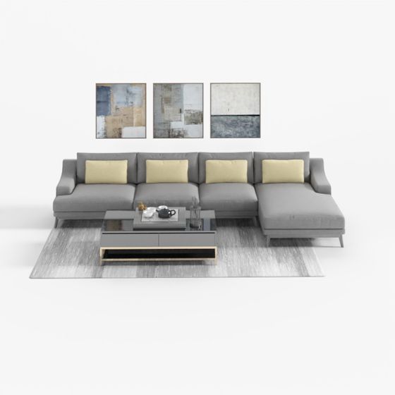 Stylish Urban L-Shape Sofa 3D model