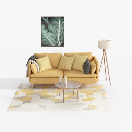 Cozy Corner 3D model for Modern Living Rooms