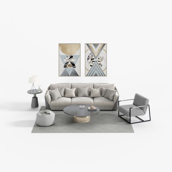 Urban Living Room 3D Model