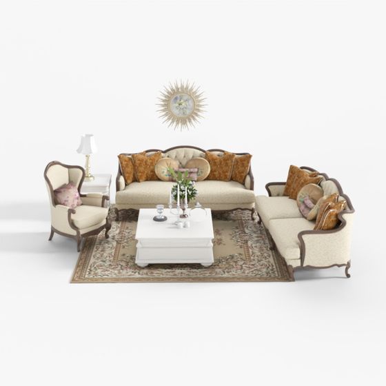 Cozy Living Room Set 3D model