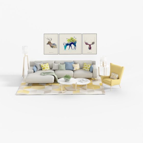 Urban Living Room 3D model