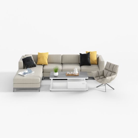 Urban Living Room 3D model for Modern Spaces
