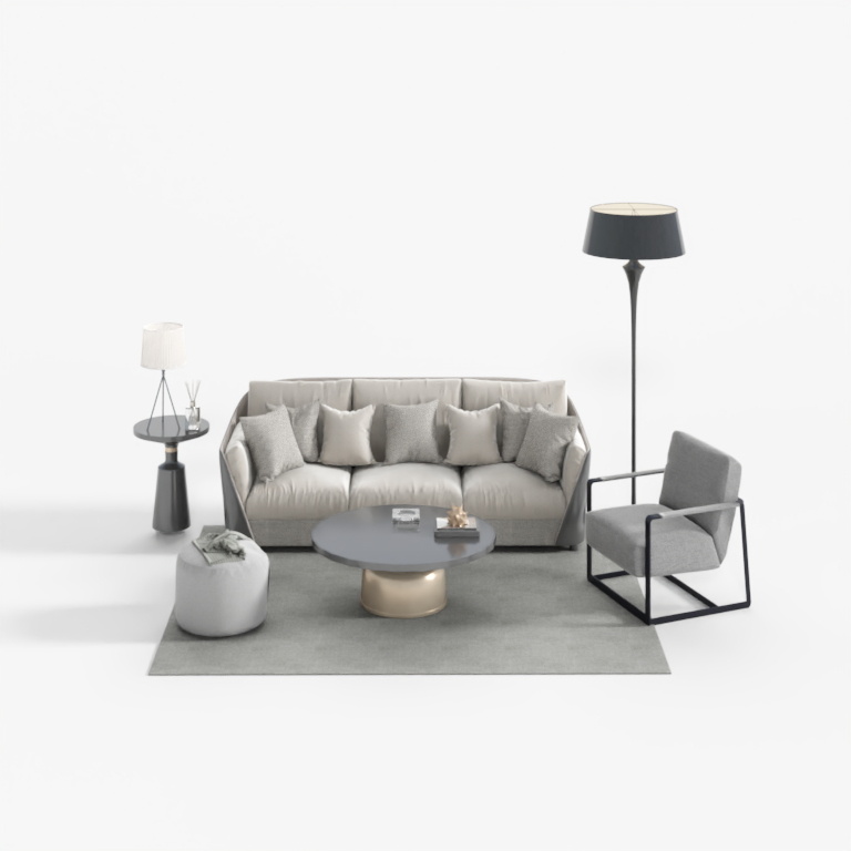 kujiale-modern sofa table chair lamp combinations