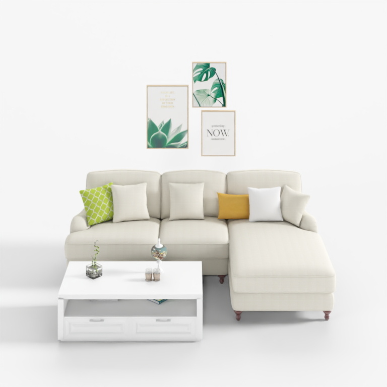 【優梵藝術】Leisure雷澤-美式-米白色-3+左貴妃組合