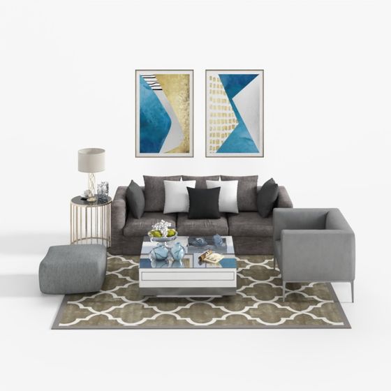 Urban Living Room 3D Model for Creative Projects