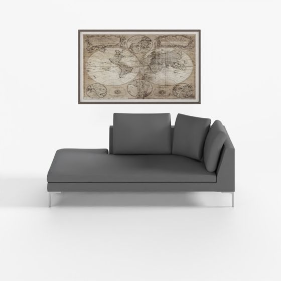 Vintage Map Wall Art 3D model for Contemporary Spaces