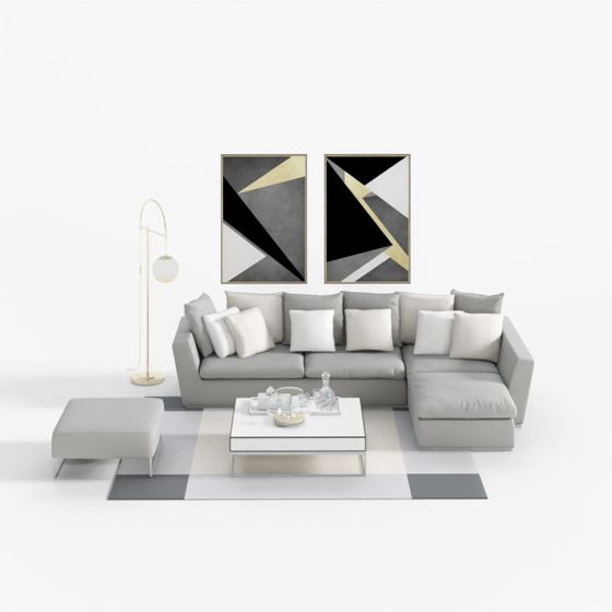 Urban Living Room 3D model for Modern Interiors