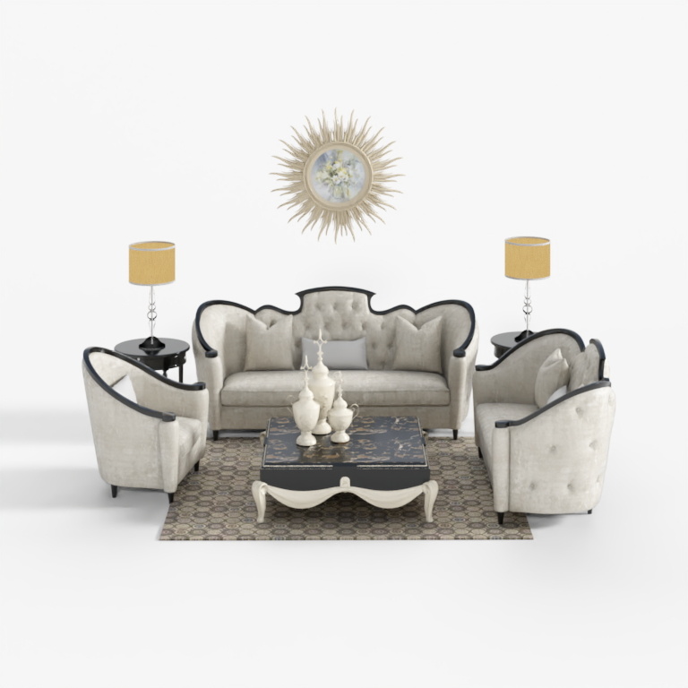 European style pure color cloth art sofa combination