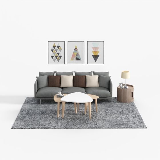 Urban Living Room 3D Model