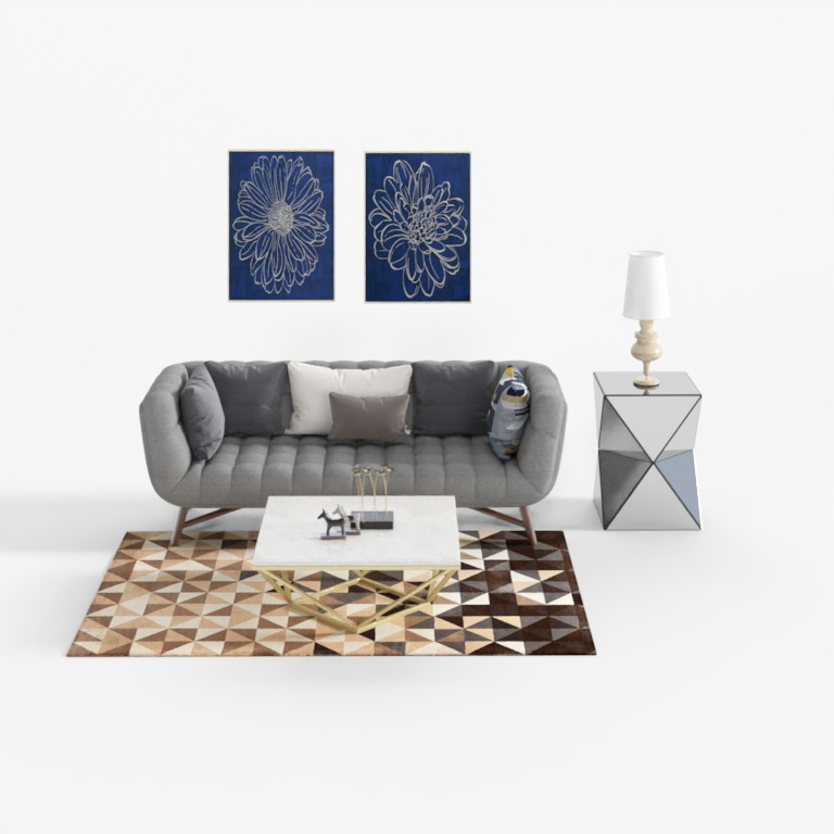 Combinaison exclusive de canapé trois places Yee