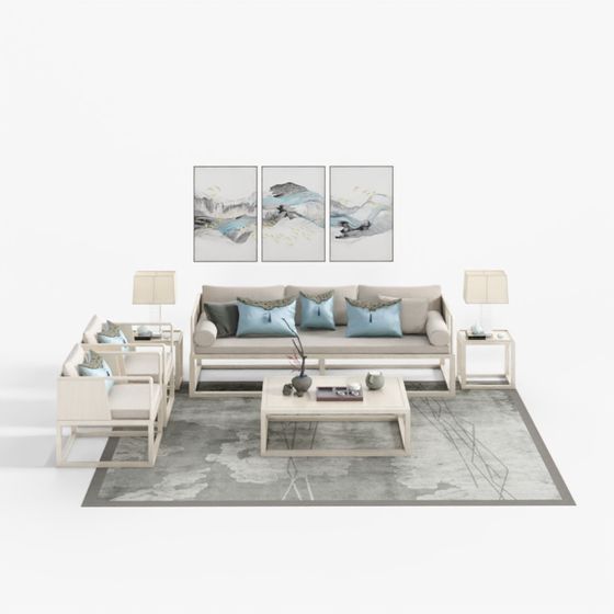 Zen Living Room 3D Model