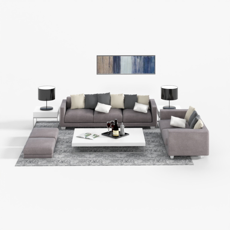 Purple cloth pattern modern modular sofa combination