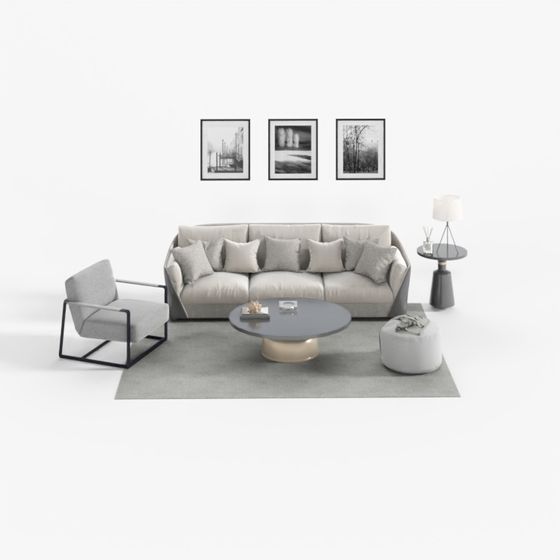 Urban Living Room 3D Model