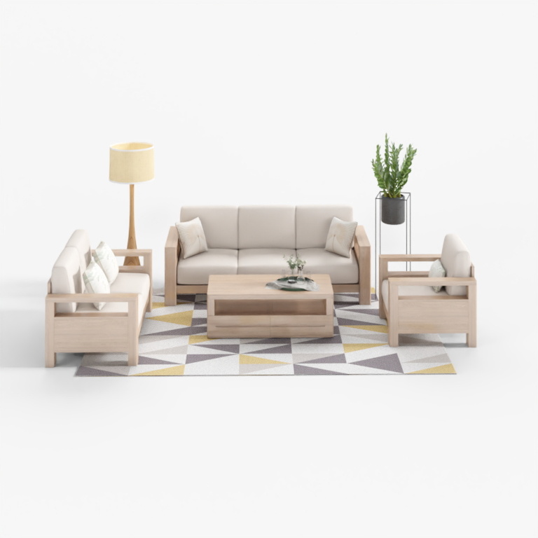 Source wooden-Rhine Series-C28 three-person combination sofa
