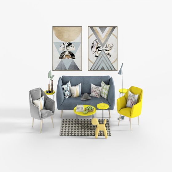 Urban Oasis 3D Model for Contemporary Interior Design