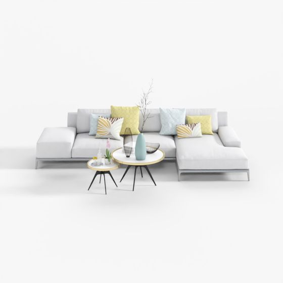 Stylish Urban Living Room Sofa 3D model