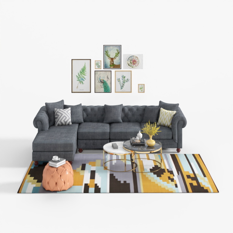 Combinaison de canapé gris cher-gauche-3-1-Bachbach "Youfan Art"