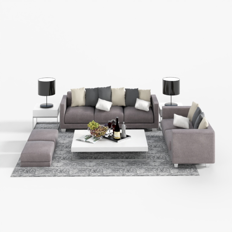 Purple cloth pattern modern modular sofa combination