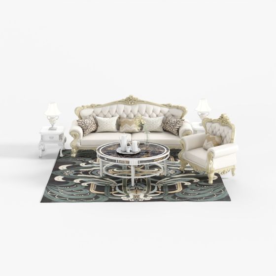 Royal Living Room Set 3D model