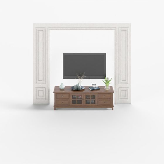Elegant TV Console 3D Model