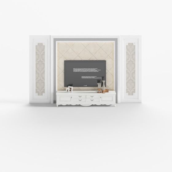 Elegant Low-Poly TV Stand 3D model for Modern Interiors