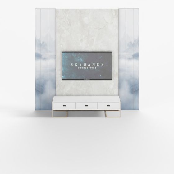 Elegant Marble Wall Unit 3D model