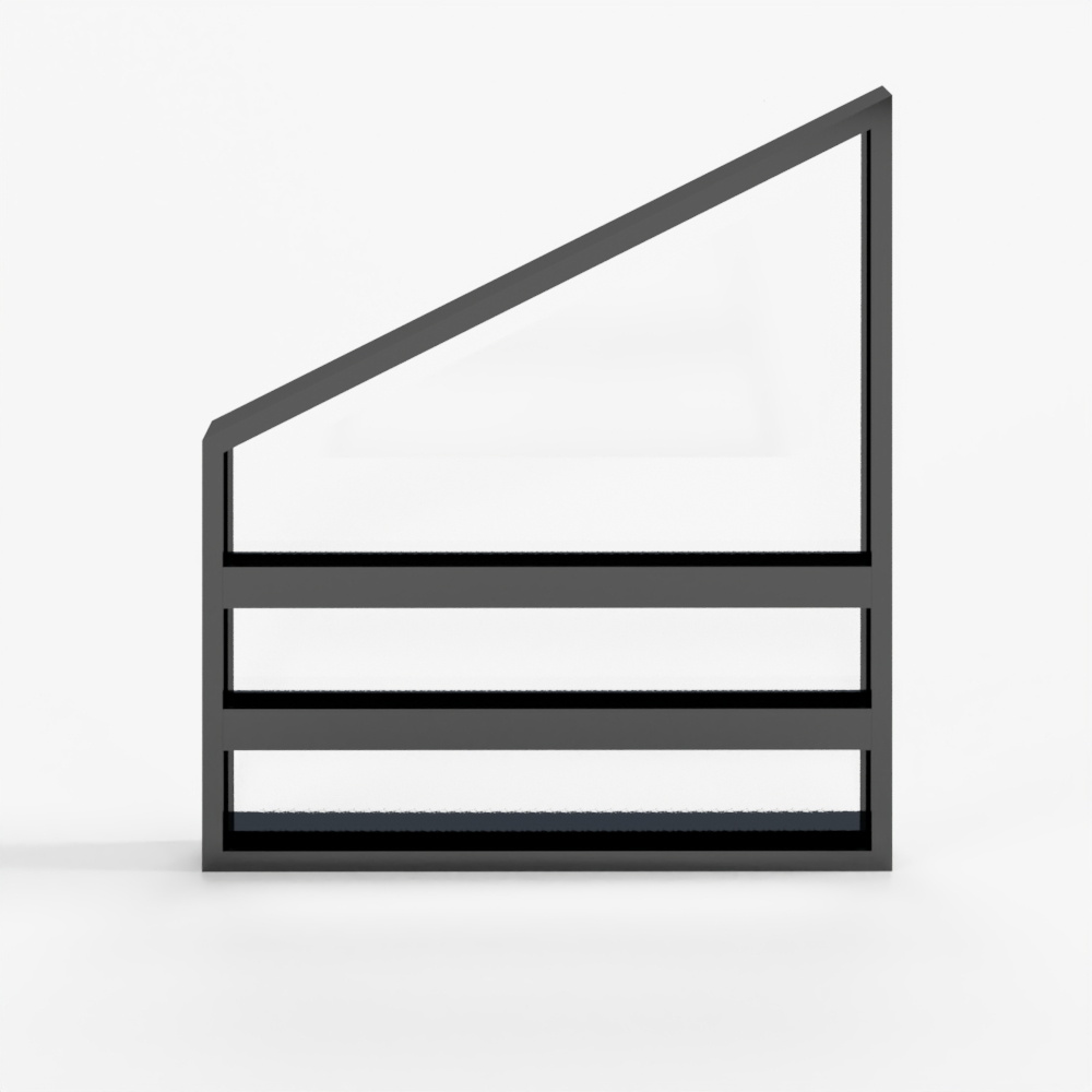 モダン 直接接着 台形窓