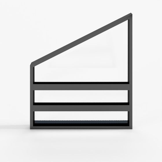 モダン 直接接着 台形窓